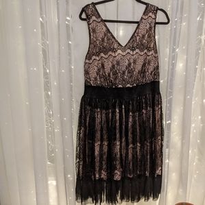 Forever 21 + cream / black lace dress